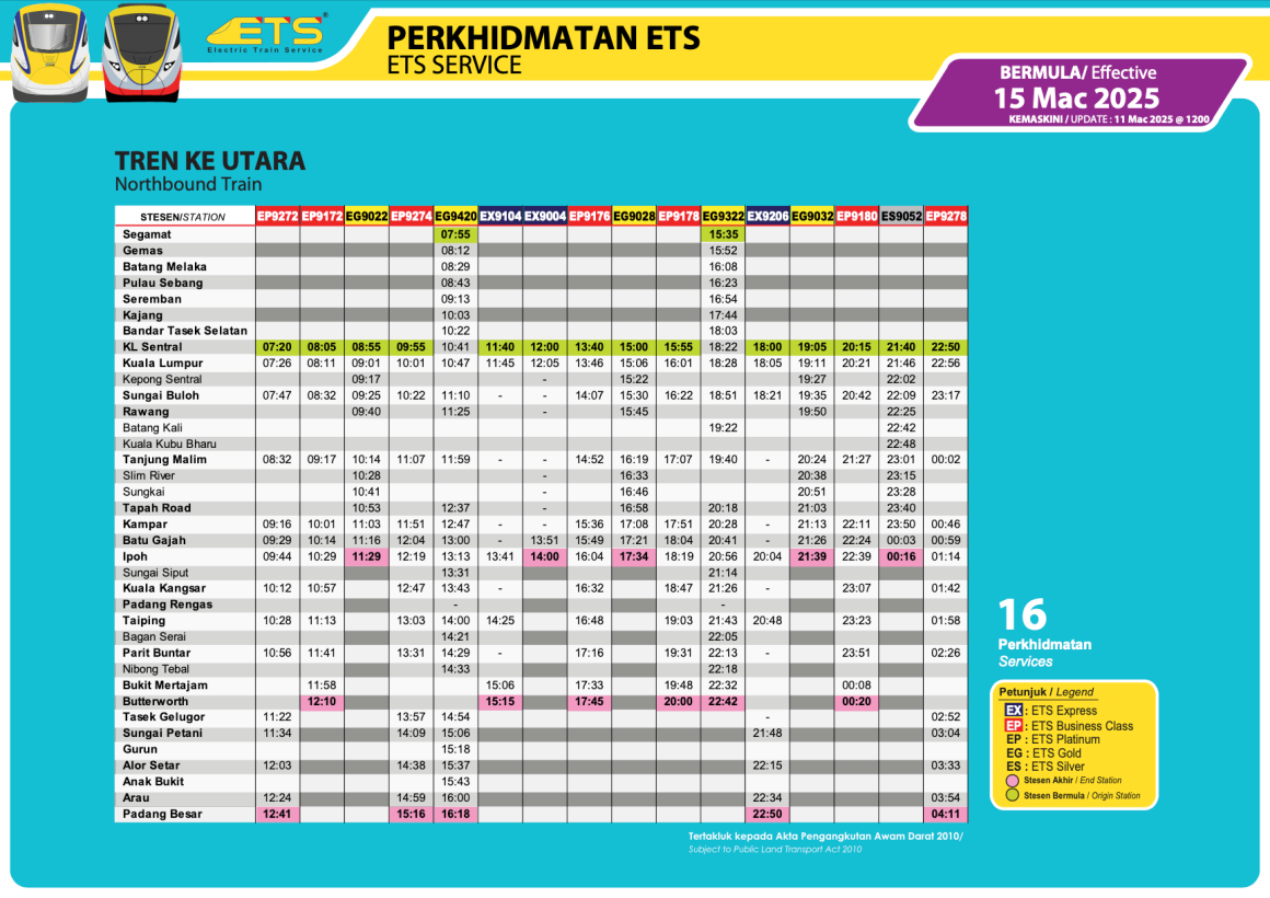 You Can Now Travel To Ipoh In ETS Business Class Train (2025 Schedule Updated) 1