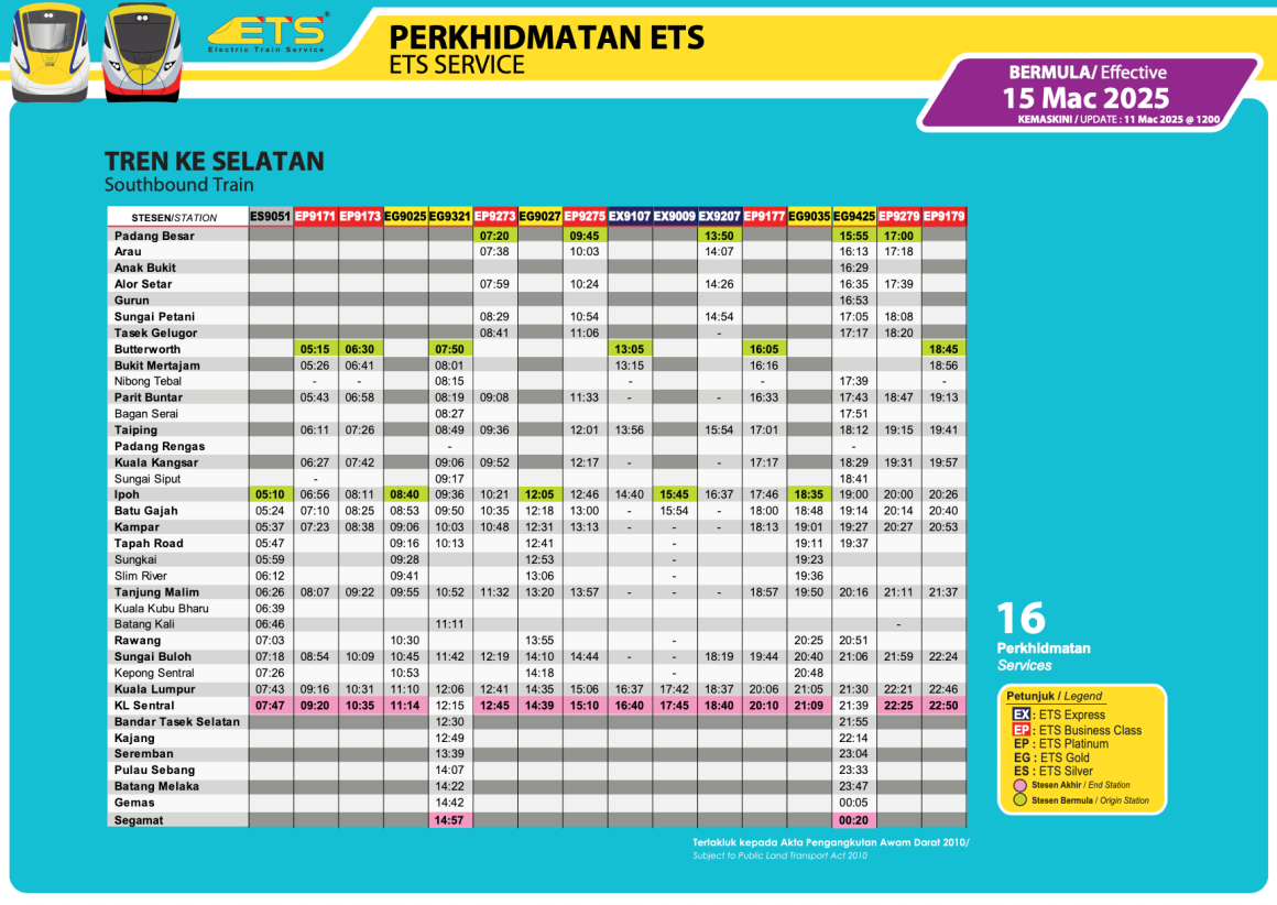 You Can Now Travel To Ipoh In ETS Business Class Train (2025 Schedule Updated) 2